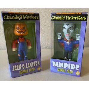 Vampire & Jack-O-Lantern Halloween Monster Bobbleheads